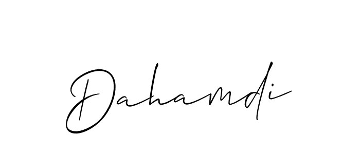 Make a short Dahamdi signature style. Manage your documents anywhere anytime using Allison_Script. Create and add eSignatures, submit forms, share and send files easily. Dahamdi signature style 2 images and pictures png