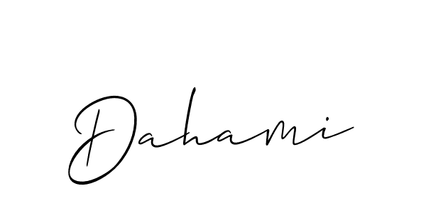 How to make Dahami name signature. Use Allison_Script style for creating short signs online. This is the latest handwritten sign. Dahami signature style 2 images and pictures png