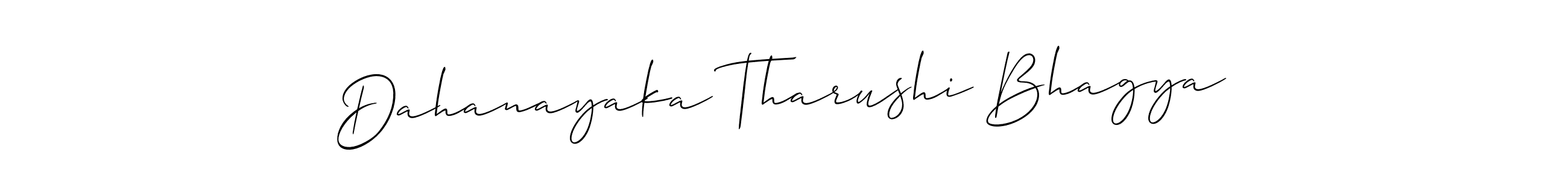 Create a beautiful signature design for name Dahanayaka Tharushi Bhagya. With this signature (Allison_Script) fonts, you can make a handwritten signature for free. Dahanayaka Tharushi Bhagya signature style 2 images and pictures png