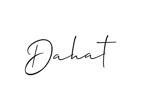 Create a beautiful signature design for name Dahat. With this signature (Allison_Script) fonts, you can make a handwritten signature for free. Dahat signature style 2 images and pictures png