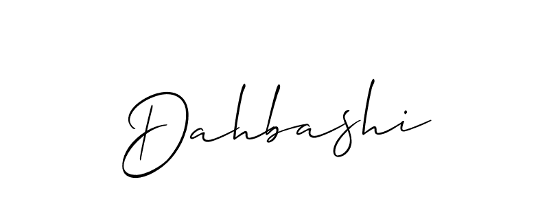 Design your own signature with our free online signature maker. With this signature software, you can create a handwritten (Allison_Script) signature for name Dahbashi. Dahbashi signature style 2 images and pictures png