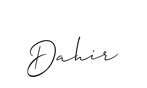 Design your own signature with our free online signature maker. With this signature software, you can create a handwritten (Allison_Script) signature for name Dahir. Dahir signature style 2 images and pictures png