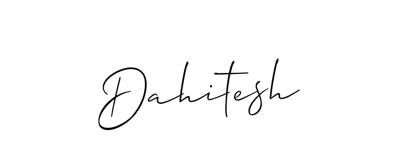 Also You can easily find your signature by using the search form. We will create Dahitesh name handwritten signature images for you free of cost using Allison_Script sign style. Dahitesh signature style 2 images and pictures png