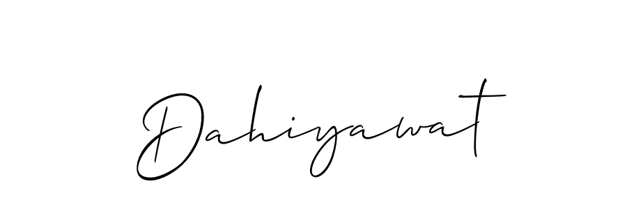 Use a signature maker to create a handwritten signature online. With this signature software, you can design (Allison_Script) your own signature for name Dahiyawat. Dahiyawat signature style 2 images and pictures png