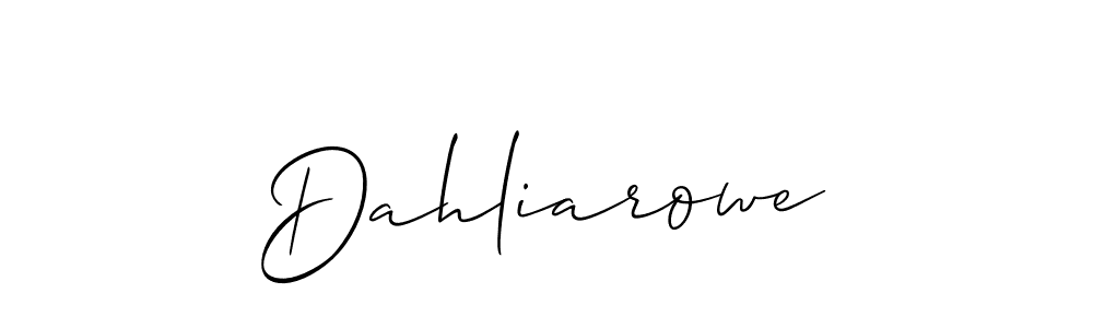 Design your own signature with our free online signature maker. With this signature software, you can create a handwritten (Allison_Script) signature for name Dahliarowe. Dahliarowe signature style 2 images and pictures png