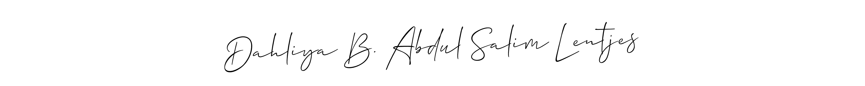 See photos of Dahliya B. Abdul Salim Lentjes official signature by Spectra . Check more albums & portfolios. Read reviews & check more about Allison_Script font. Dahliya B. Abdul Salim Lentjes signature style 2 images and pictures png