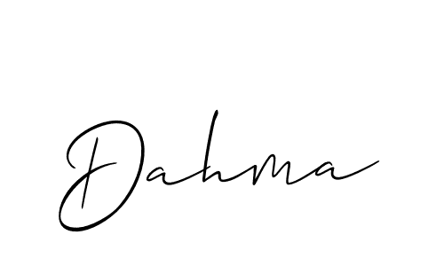Use a signature maker to create a handwritten signature online. With this signature software, you can design (Allison_Script) your own signature for name Dahma. Dahma signature style 2 images and pictures png
