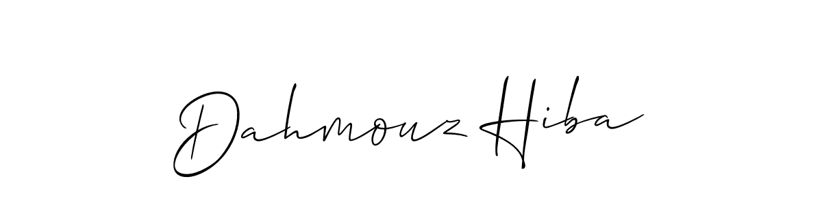 Make a short Dahmouz Hiba signature style. Manage your documents anywhere anytime using Allison_Script. Create and add eSignatures, submit forms, share and send files easily. Dahmouz Hiba signature style 2 images and pictures png