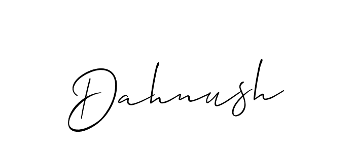 Use a signature maker to create a handwritten signature online. With this signature software, you can design (Allison_Script) your own signature for name Dahnush. Dahnush signature style 2 images and pictures png