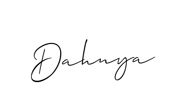 How to make Dahnya signature? Allison_Script is a professional autograph style. Create handwritten signature for Dahnya name. Dahnya signature style 2 images and pictures png