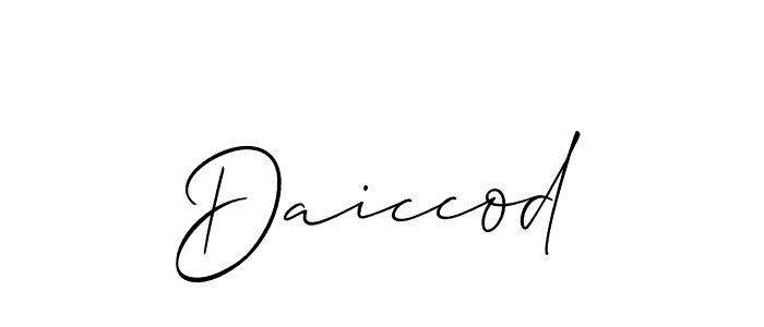 You can use this online signature creator to create a handwritten signature for the name Daiccod. This is the best online autograph maker. Daiccod signature style 2 images and pictures png