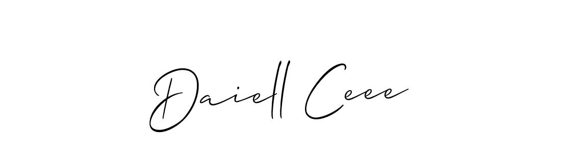 Allison_Script is a professional signature style that is perfect for those who want to add a touch of class to their signature. It is also a great choice for those who want to make their signature more unique. Get Daiell Ceee name to fancy signature for free. Daiell Ceee signature style 2 images and pictures png