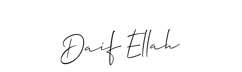 You should practise on your own different ways (Allison_Script) to write your name (Daif Ellah) in signature. don't let someone else do it for you. Daif Ellah signature style 2 images and pictures png