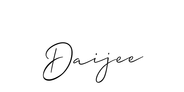 Use a signature maker to create a handwritten signature online. With this signature software, you can design (Allison_Script) your own signature for name Daijee. Daijee signature style 2 images and pictures png