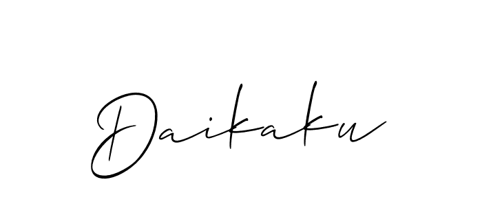 Use a signature maker to create a handwritten signature online. With this signature software, you can design (Allison_Script) your own signature for name Daikaku. Daikaku signature style 2 images and pictures png