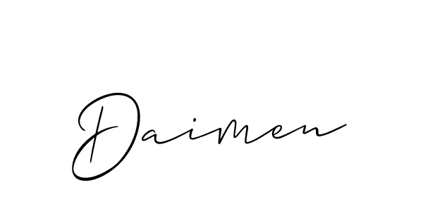 Make a beautiful signature design for name Daimen. With this signature (Allison_Script) style, you can create a handwritten signature for free. Daimen signature style 2 images and pictures png