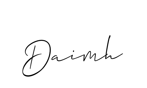 Design your own signature with our free online signature maker. With this signature software, you can create a handwritten (Allison_Script) signature for name Daimh. Daimh signature style 2 images and pictures png