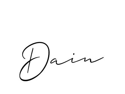 It looks lik you need a new signature style for name Dain. Design unique handwritten (Allison_Script) signature with our free signature maker in just a few clicks. Dain signature style 2 images and pictures png