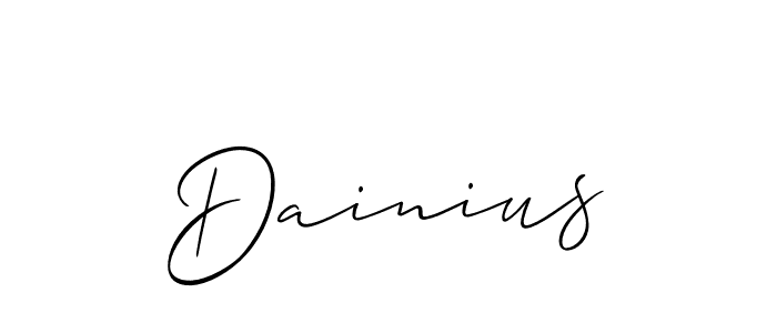Also You can easily find your signature by using the search form. We will create Dainius name handwritten signature images for you free of cost using Allison_Script sign style. Dainius signature style 2 images and pictures png