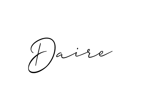 Use a signature maker to create a handwritten signature online. With this signature software, you can design (Allison_Script) your own signature for name Daire. Daire signature style 2 images and pictures png