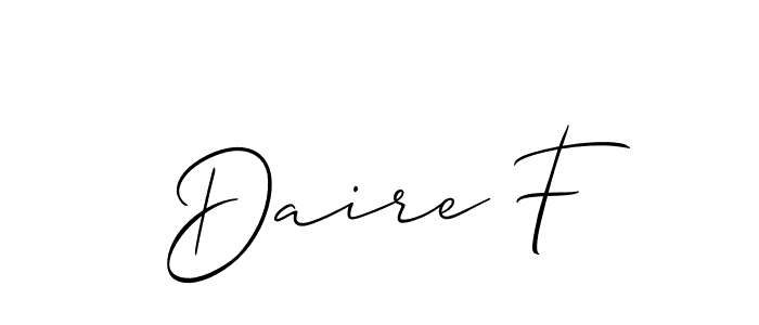 Use a signature maker to create a handwritten signature online. With this signature software, you can design (Allison_Script) your own signature for name Daire F. Daire F signature style 2 images and pictures png