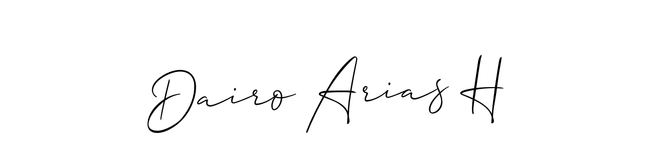 The best way (Allison_Script) to make a short signature is to pick only two or three words in your name. The name Dairo Arias H include a total of six letters. For converting this name. Dairo Arias H signature style 2 images and pictures png