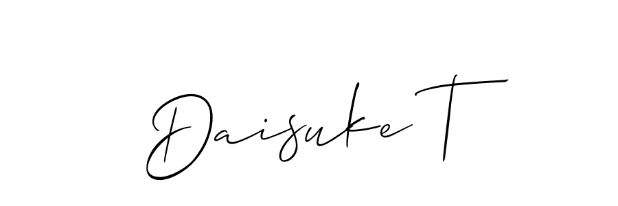 if you are searching for the best signature style for your name Daisuke T. so please give up your signature search. here we have designed multiple signature styles  using Allison_Script. Daisuke T signature style 2 images and pictures png