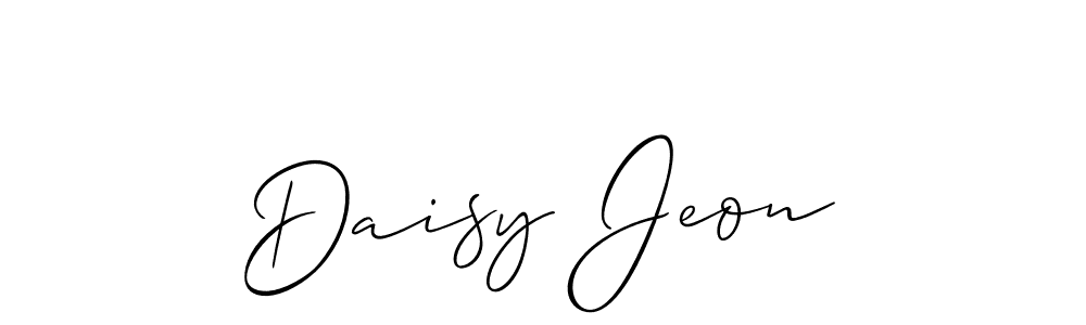 The best way (Allison_Script) to make a short signature is to pick only two or three words in your name. The name Daisy Jeon include a total of six letters. For converting this name. Daisy Jeon signature style 2 images and pictures png