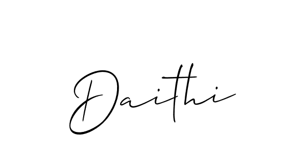 How to make Daithi name signature. Use Allison_Script style for creating short signs online. This is the latest handwritten sign. Daithi signature style 2 images and pictures png