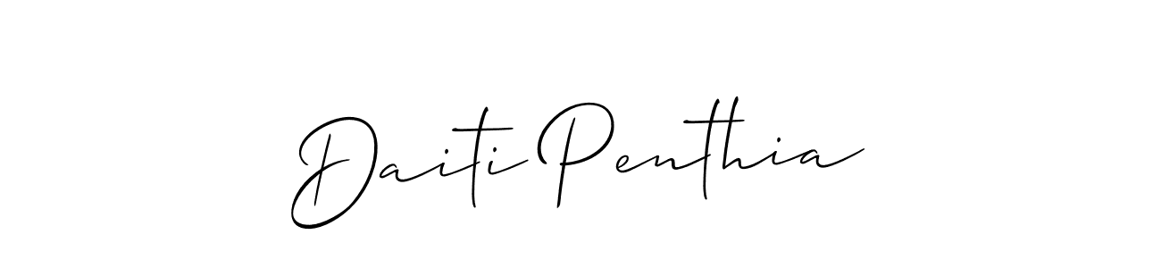 How to make Daiti Penthia signature? Allison_Script is a professional autograph style. Create handwritten signature for Daiti Penthia name. Daiti Penthia signature style 2 images and pictures png