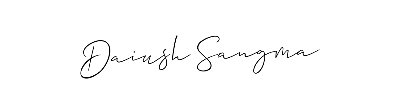 Also You can easily find your signature by using the search form. We will create Daiush Sangma name handwritten signature images for you free of cost using Allison_Script sign style. Daiush Sangma signature style 2 images and pictures png