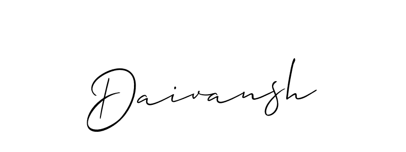 Also You can easily find your signature by using the search form. We will create Daivansh name handwritten signature images for you free of cost using Allison_Script sign style. Daivansh signature style 2 images and pictures png