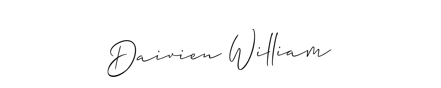 Make a beautiful signature design for name Daivien William. With this signature (Allison_Script) style, you can create a handwritten signature for free. Daivien William signature style 2 images and pictures png