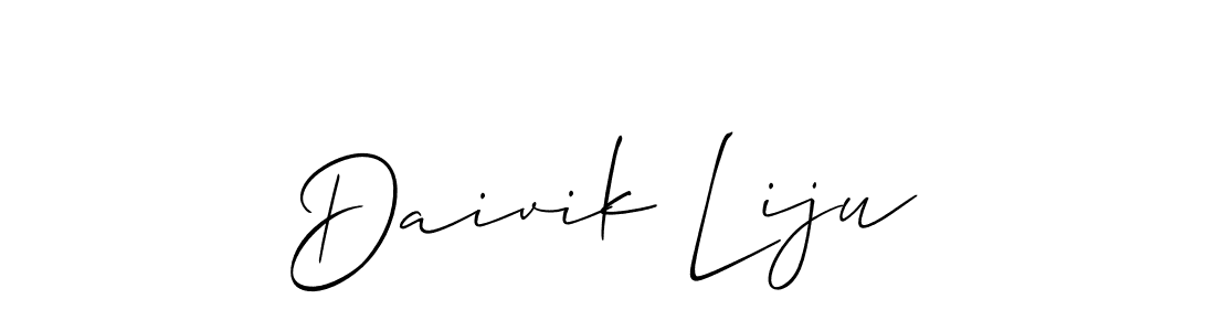 Check out images of Autograph of Daivik Liju name. Actor Daivik Liju Signature Style. Allison_Script is a professional sign style online. Daivik Liju signature style 2 images and pictures png