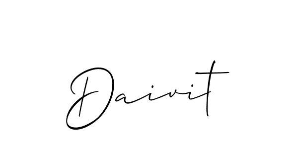 if you are searching for the best signature style for your name Daivit. so please give up your signature search. here we have designed multiple signature styles  using Allison_Script. Daivit signature style 2 images and pictures png