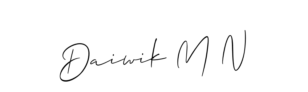 if you are searching for the best signature style for your name Daiwik M N. so please give up your signature search. here we have designed multiple signature styles  using Allison_Script. Daiwik M N signature style 2 images and pictures png