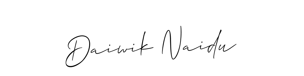 It looks lik you need a new signature style for name Daiwik Naidu. Design unique handwritten (Allison_Script) signature with our free signature maker in just a few clicks. Daiwik Naidu signature style 2 images and pictures png