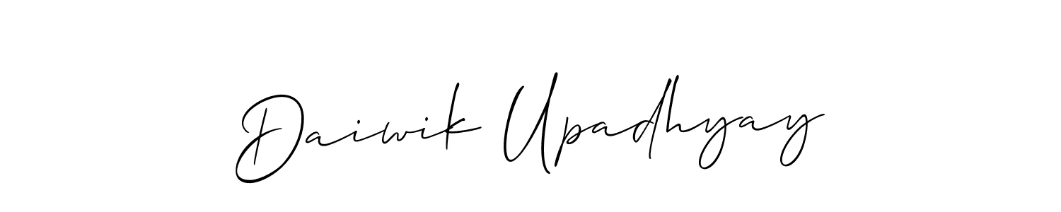 Make a short Daiwik Upadhyay signature style. Manage your documents anywhere anytime using Allison_Script. Create and add eSignatures, submit forms, share and send files easily. Daiwik Upadhyay signature style 2 images and pictures png