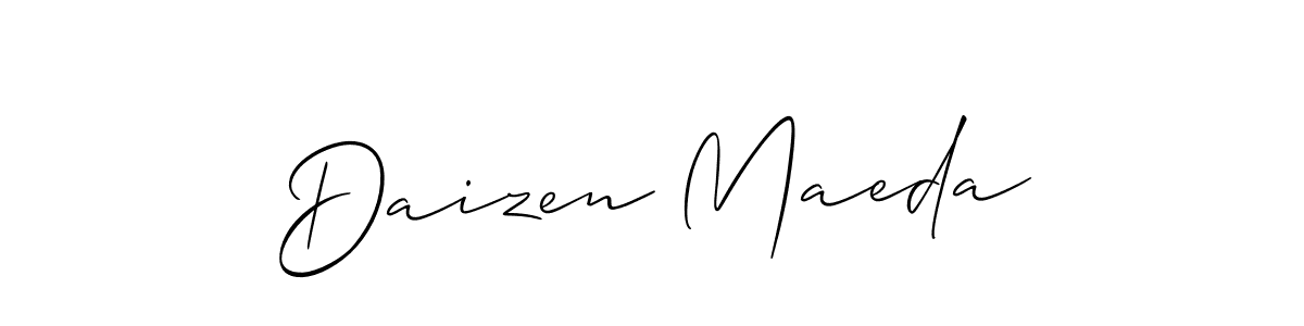 How to make Daizen Maeda name signature. Use Allison_Script style for creating short signs online. This is the latest handwritten sign. Daizen Maeda signature style 2 images and pictures png