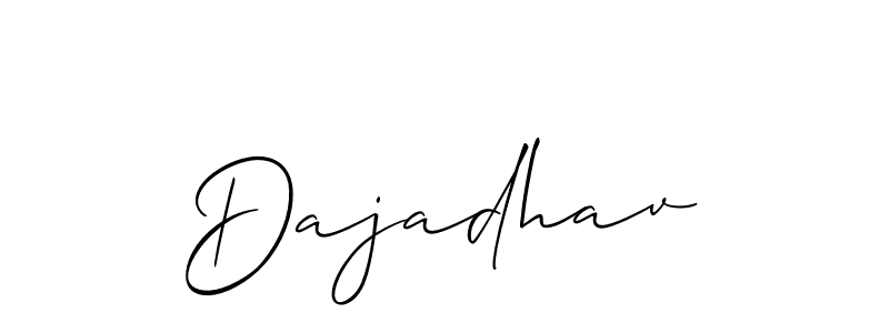if you are searching for the best signature style for your name Dajadhav. so please give up your signature search. here we have designed multiple signature styles  using Allison_Script. Dajadhav signature style 2 images and pictures png
