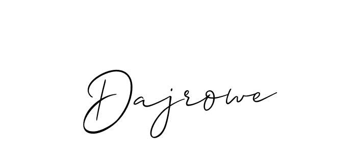 How to make Dajrowe name signature. Use Allison_Script style for creating short signs online. This is the latest handwritten sign. Dajrowe signature style 2 images and pictures png