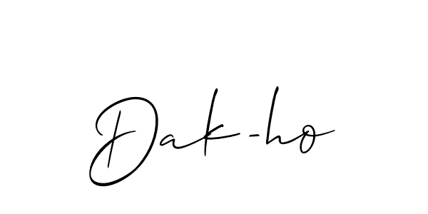 Design your own signature with our free online signature maker. With this signature software, you can create a handwritten (Allison_Script) signature for name Dak-ho. Dak-ho signature style 2 images and pictures png