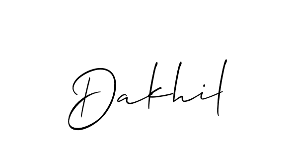 The best way (Allison_Script) to make a short signature is to pick only two or three words in your name. The name Dakhil include a total of six letters. For converting this name. Dakhil signature style 2 images and pictures png