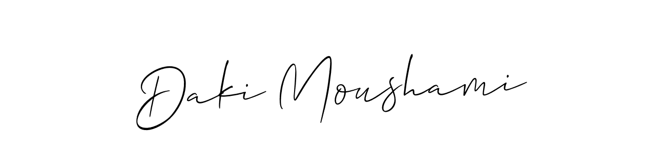 Also we have Daki Moushami name is the best signature style. Create professional handwritten signature collection using Allison_Script autograph style. Daki Moushami signature style 2 images and pictures png