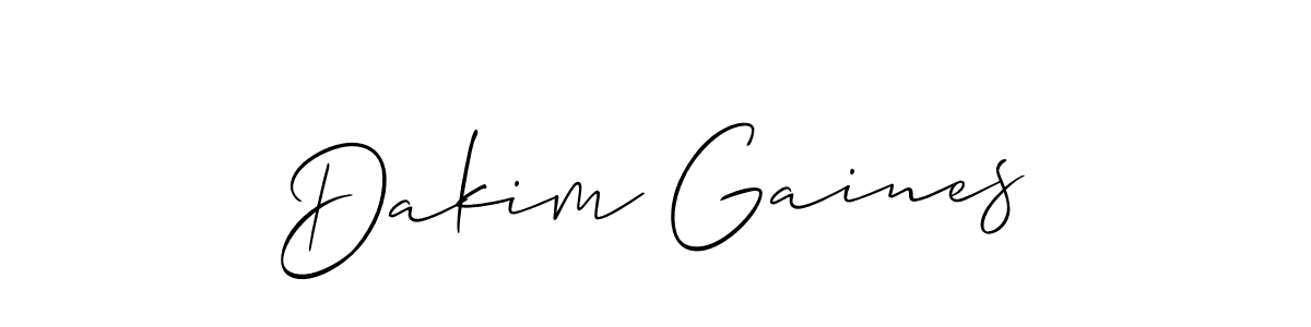 How to make Dakim Gaines signature? Allison_Script is a professional autograph style. Create handwritten signature for Dakim Gaines name. Dakim Gaines signature style 2 images and pictures png