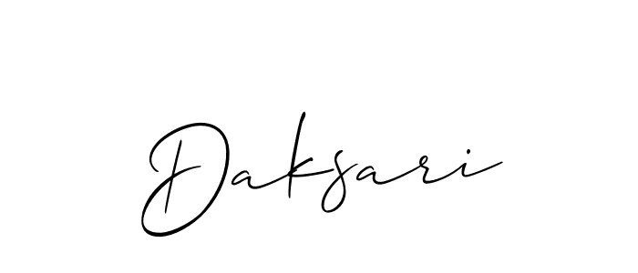Design your own signature with our free online signature maker. With this signature software, you can create a handwritten (Allison_Script) signature for name Daksari. Daksari signature style 2 images and pictures png
