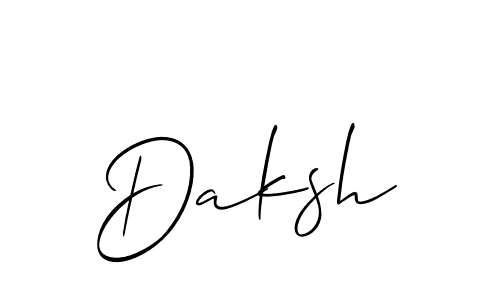 Use a signature maker to create a handwritten signature online. With this signature software, you can design (Allison_Script) your own signature for name Daksh. Daksh signature style 2 images and pictures png