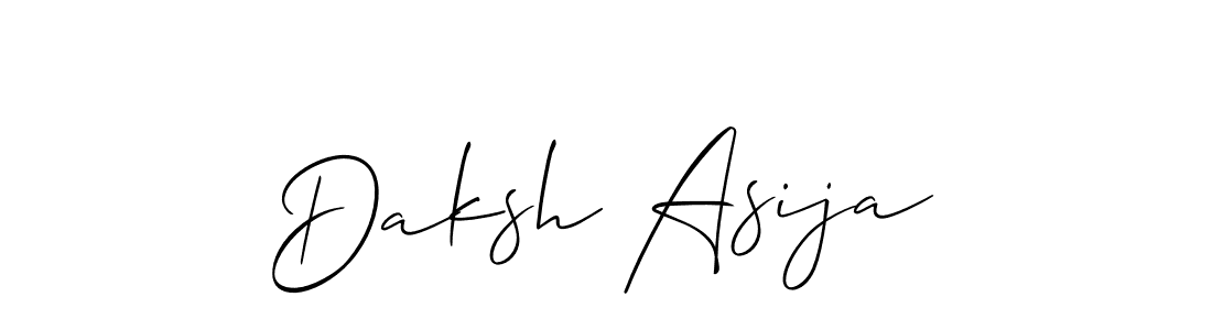 Allison_Script is a professional signature style that is perfect for those who want to add a touch of class to their signature. It is also a great choice for those who want to make their signature more unique. Get Daksh Asija name to fancy signature for free. Daksh Asija signature style 2 images and pictures png