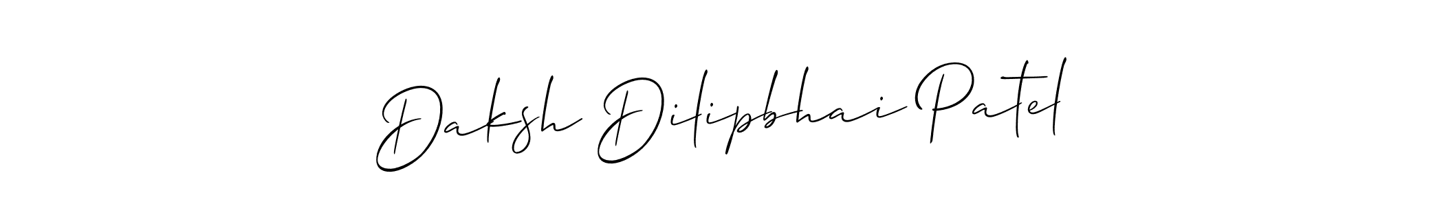 Make a beautiful signature design for name Daksh Dilipbhai Patel. With this signature (Allison_Script) style, you can create a handwritten signature for free. Daksh Dilipbhai Patel signature style 2 images and pictures png