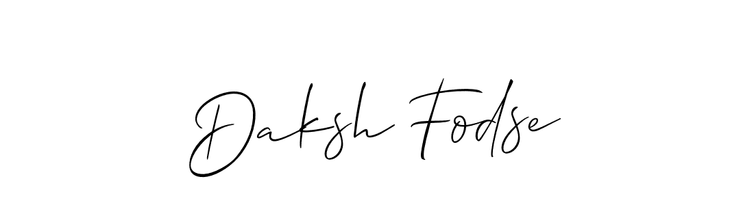 Create a beautiful signature design for name Daksh Fodse. With this signature (Allison_Script) fonts, you can make a handwritten signature for free. Daksh Fodse signature style 2 images and pictures png